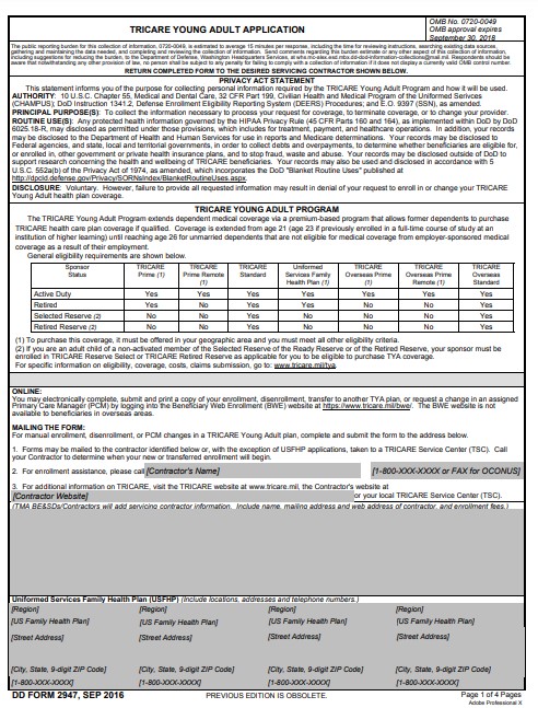 Download dd 2947 Form