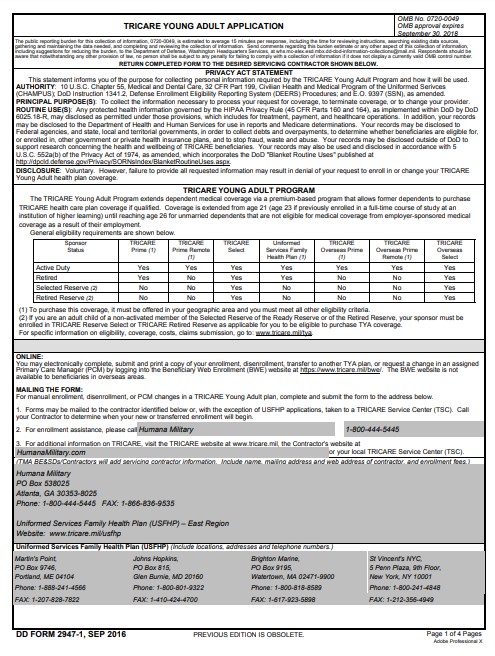 Download dd 2947-1 Form