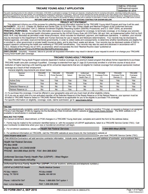 Download dd 2947-2 Form