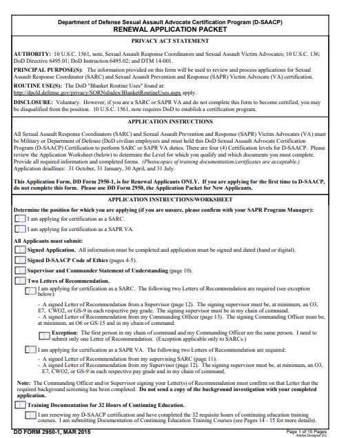 Download dd 2950-1 Form