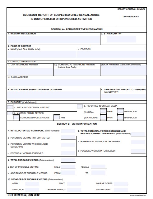 Download dd 2952 Form