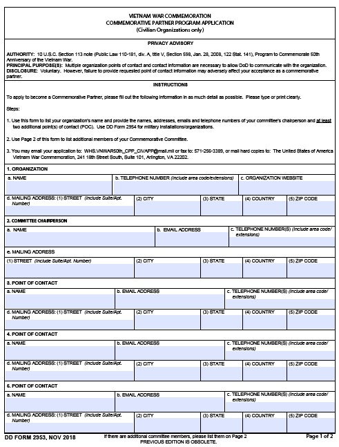 Download dd 2953 Form