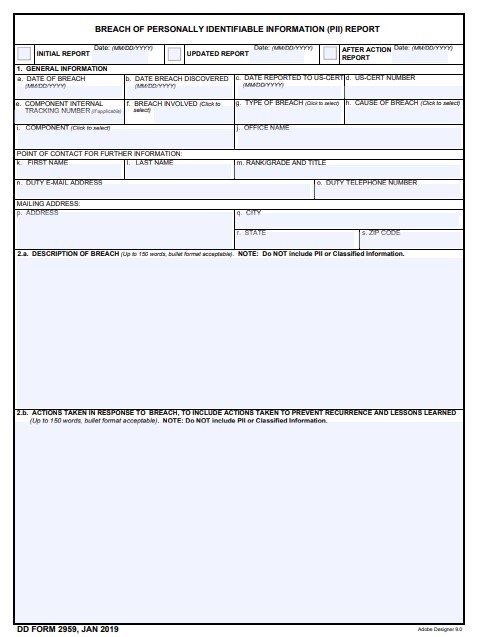 Download dd 2959 Form