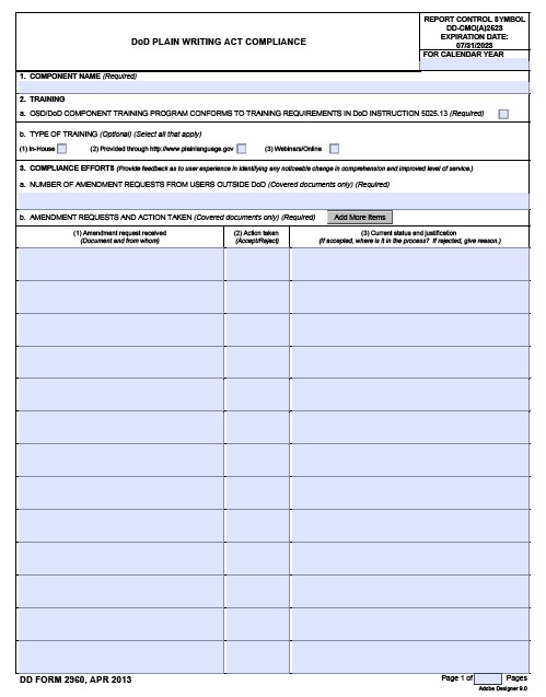 Download dd 2960 Form