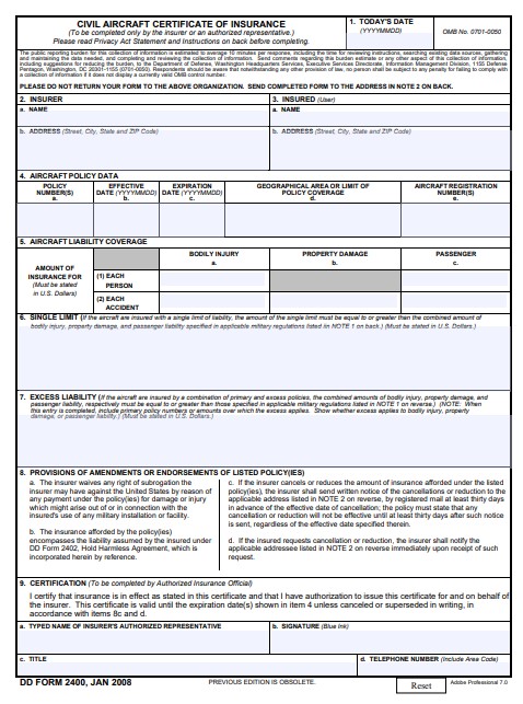 Download dd 2400 Form