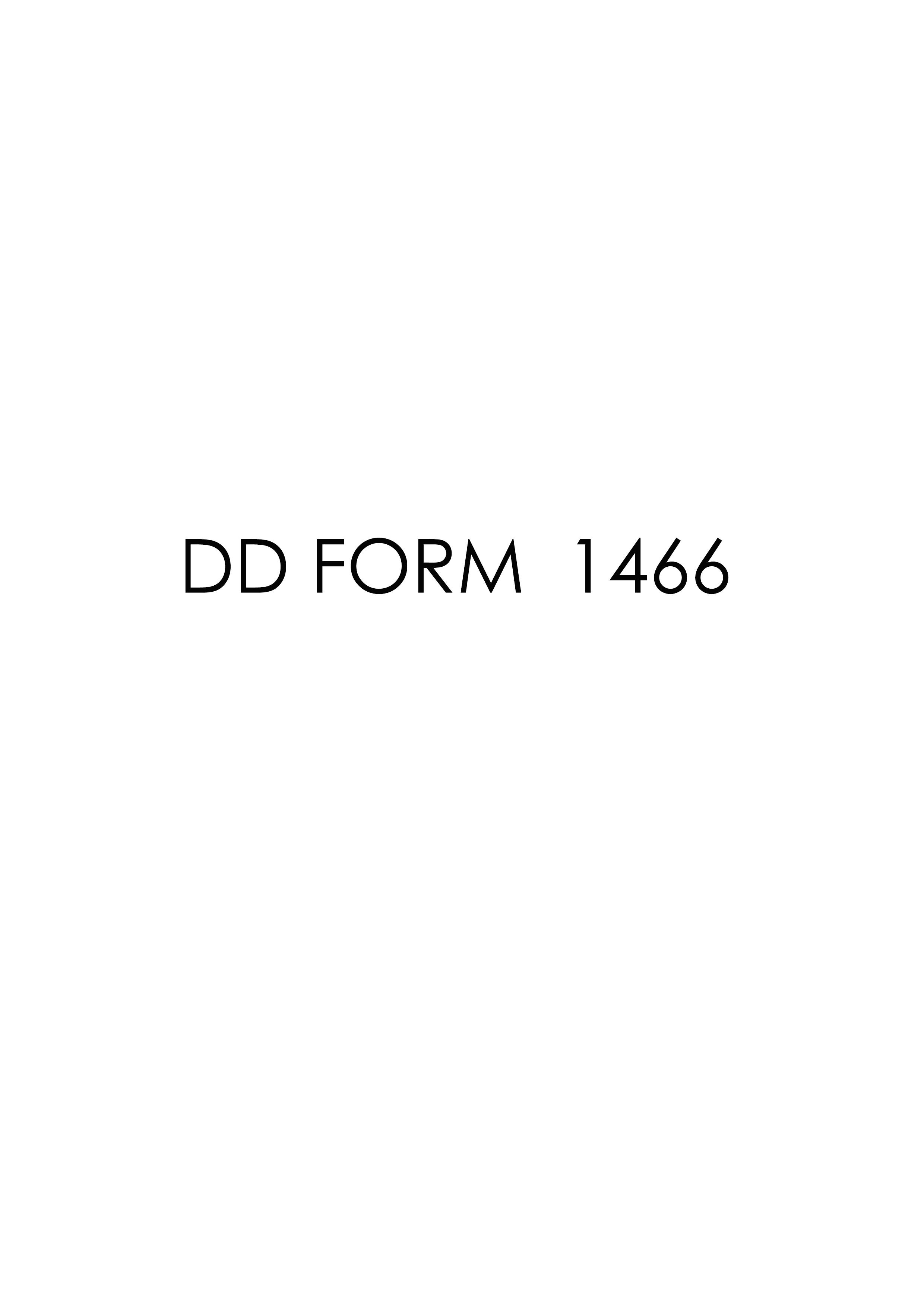 Download dd 1466 Form