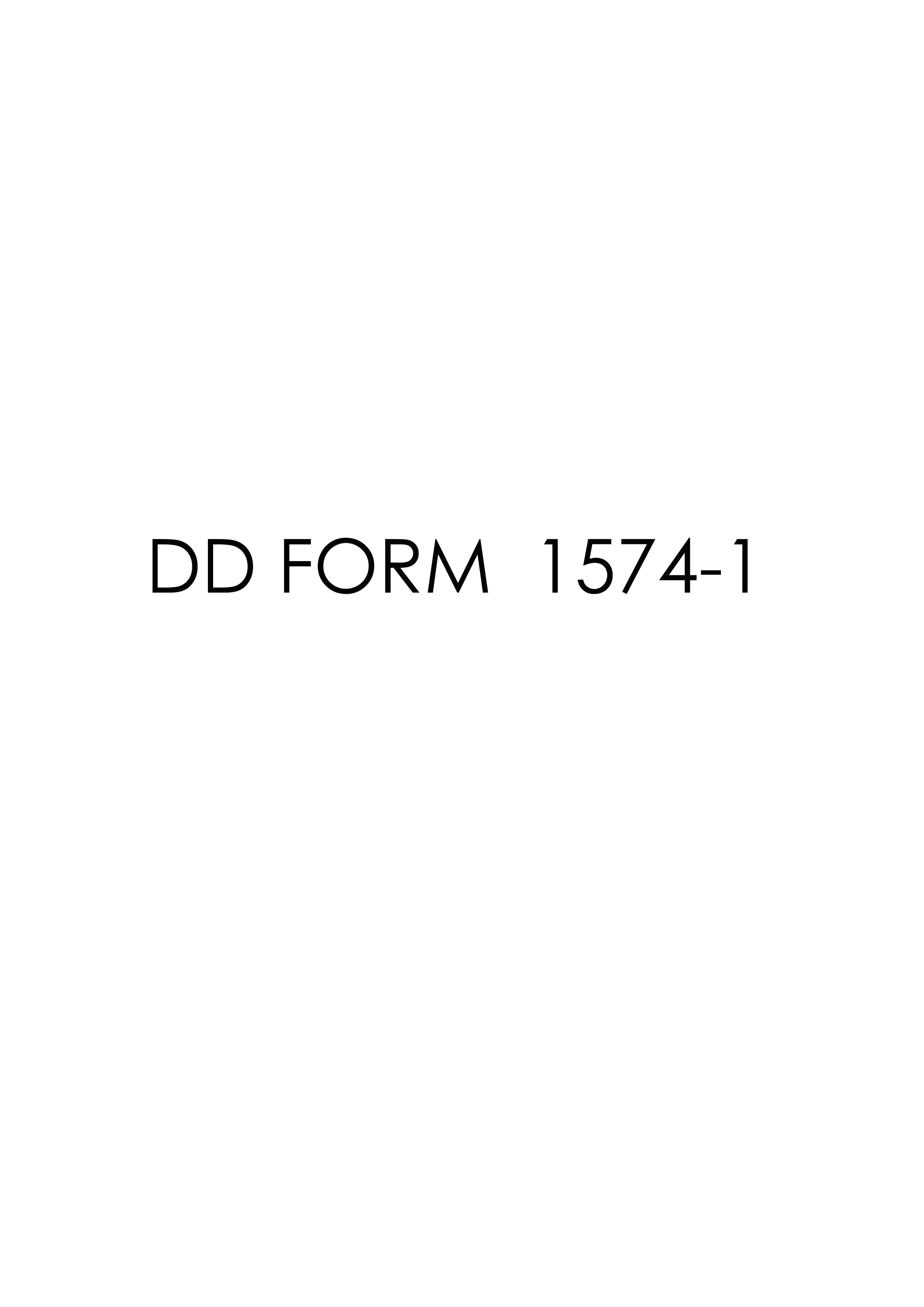 Download dd 1574-1 Form