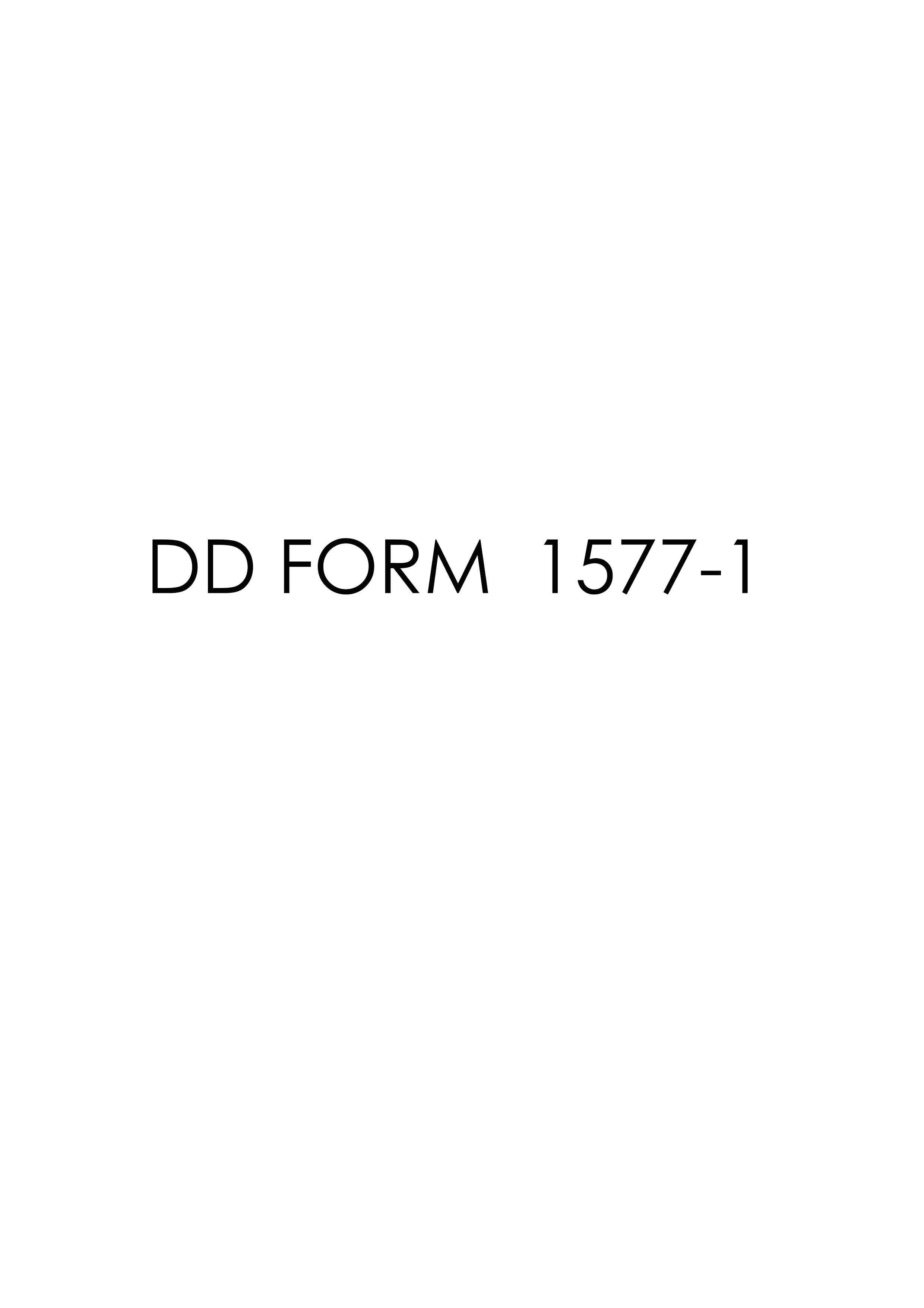 Download dd 1577-1 Form