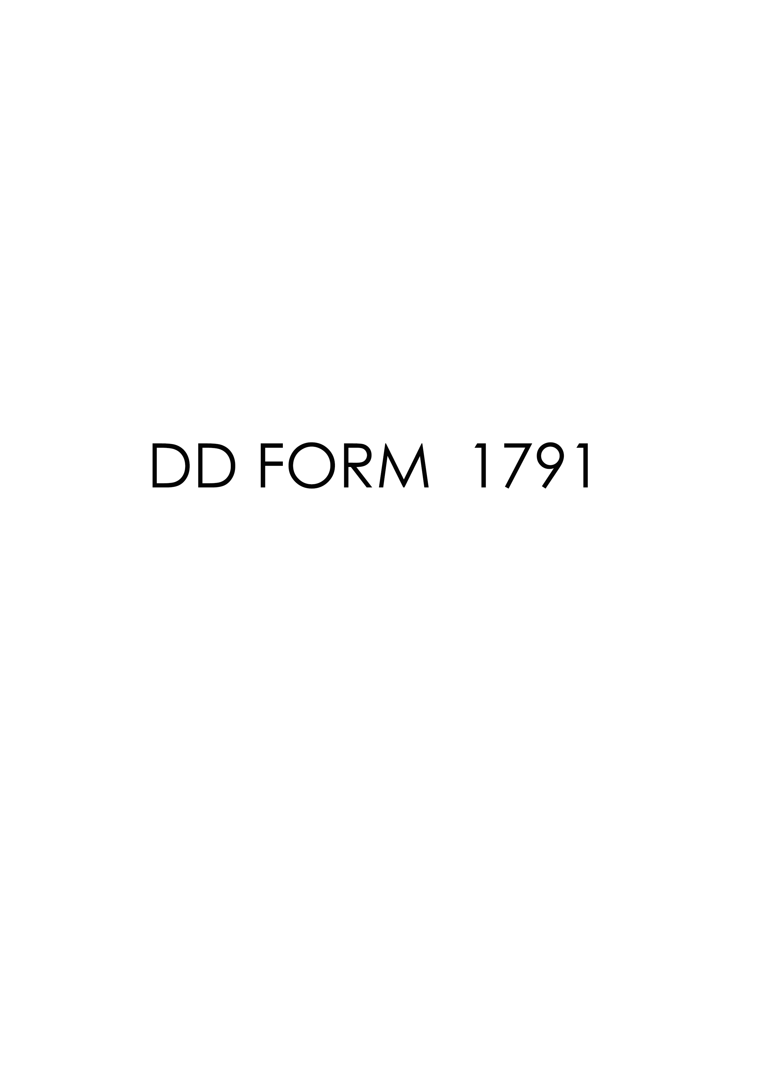 Download dd 1791 Form