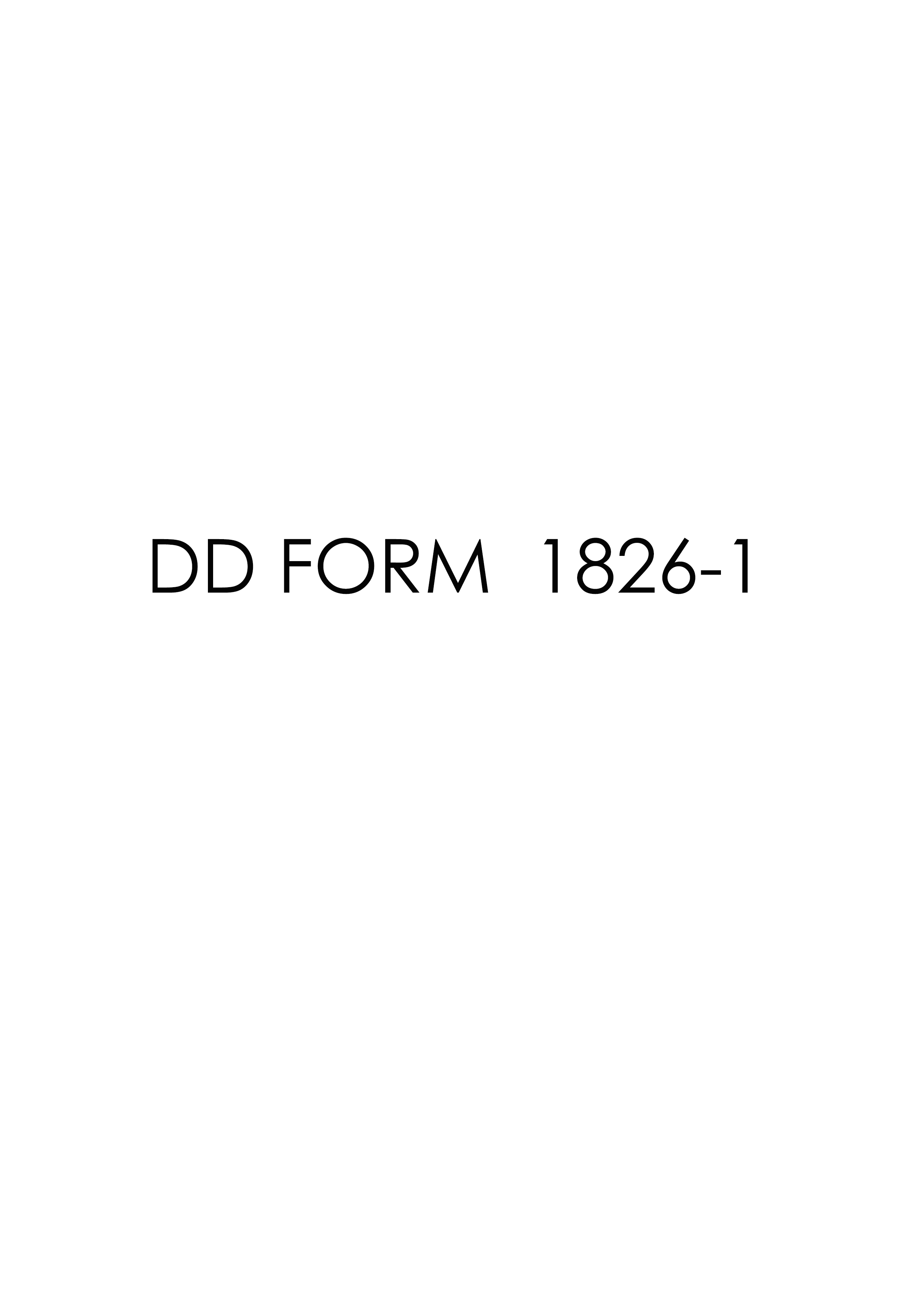 Download dd 1826-1 Fillable Form.