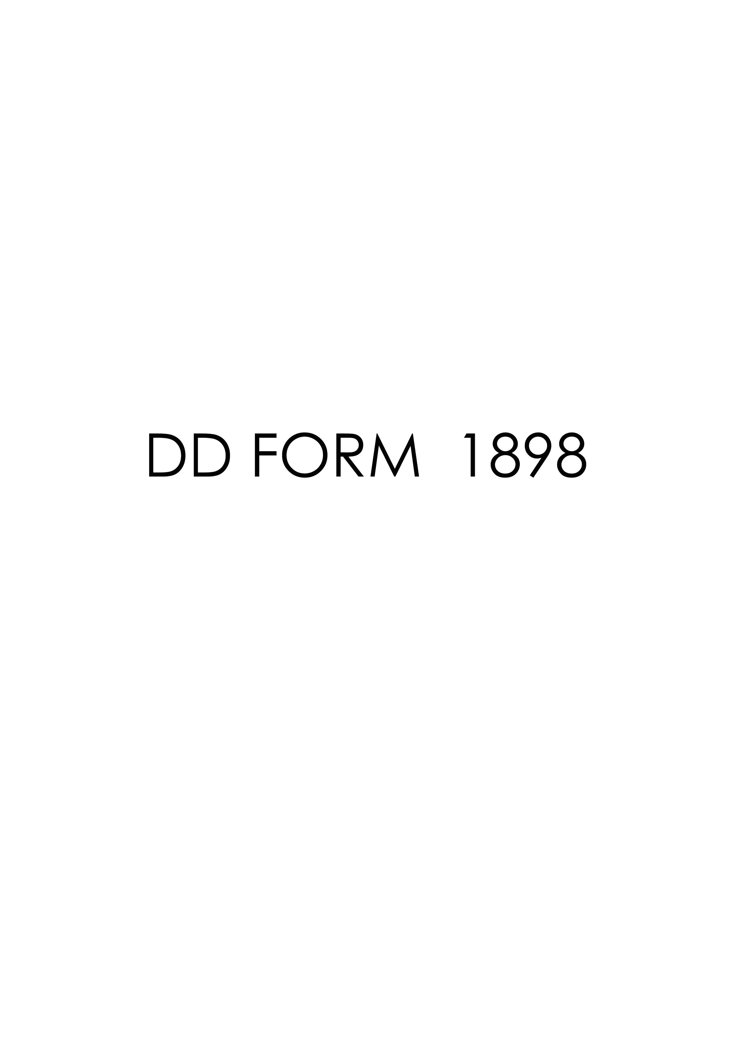 Download dd 1898 Form