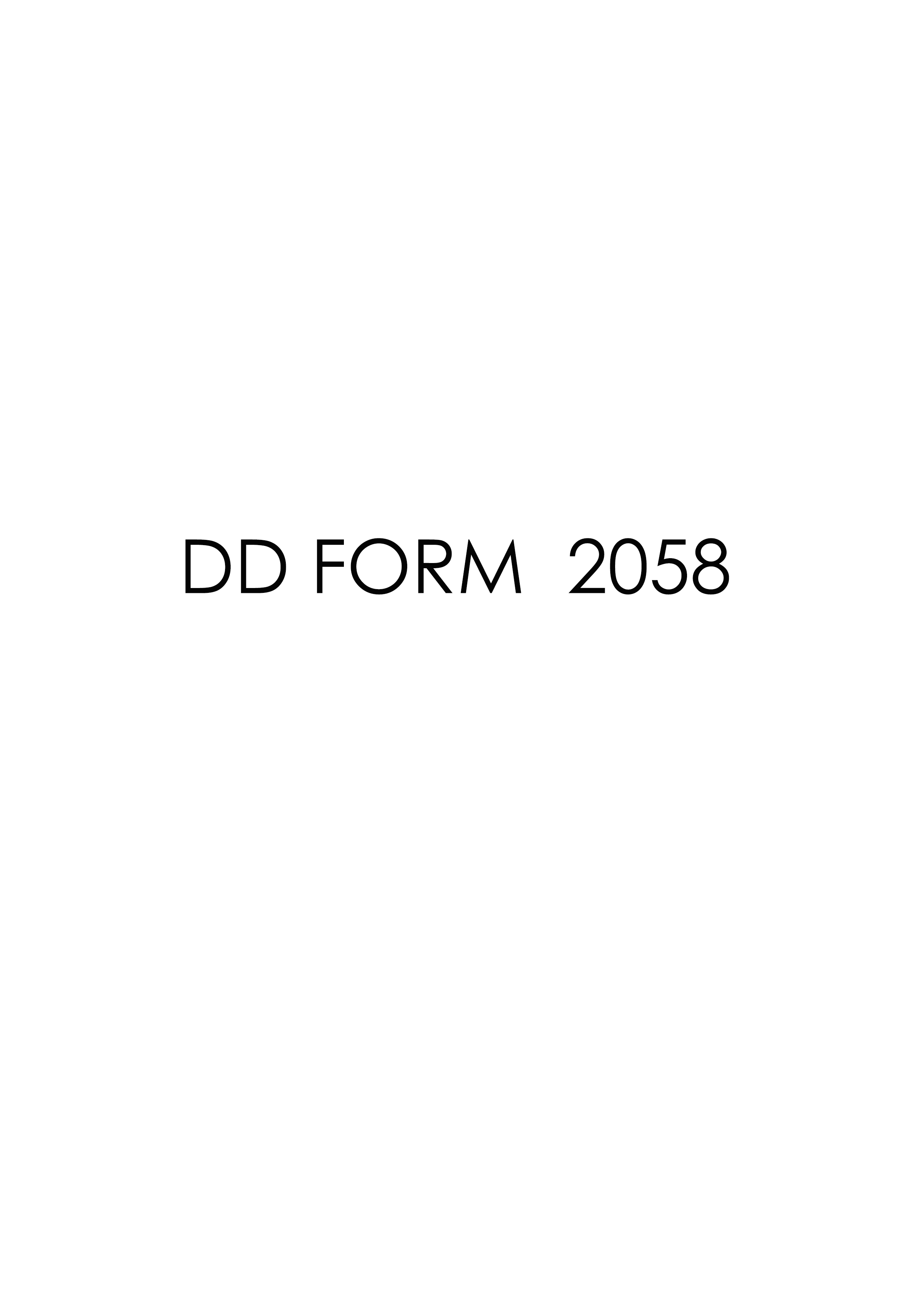 Download dd 2058 Form