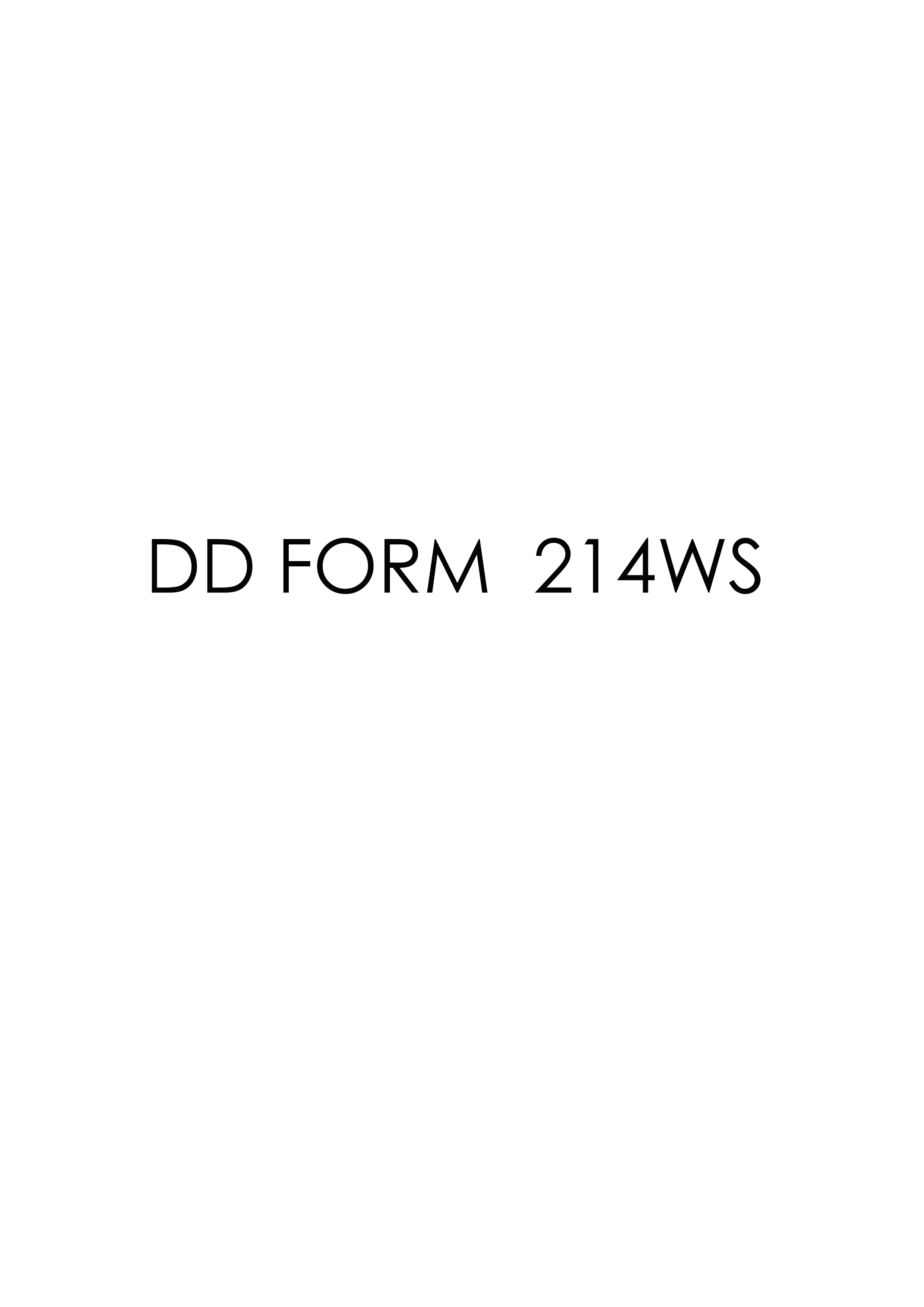 Download dd 214WS Form