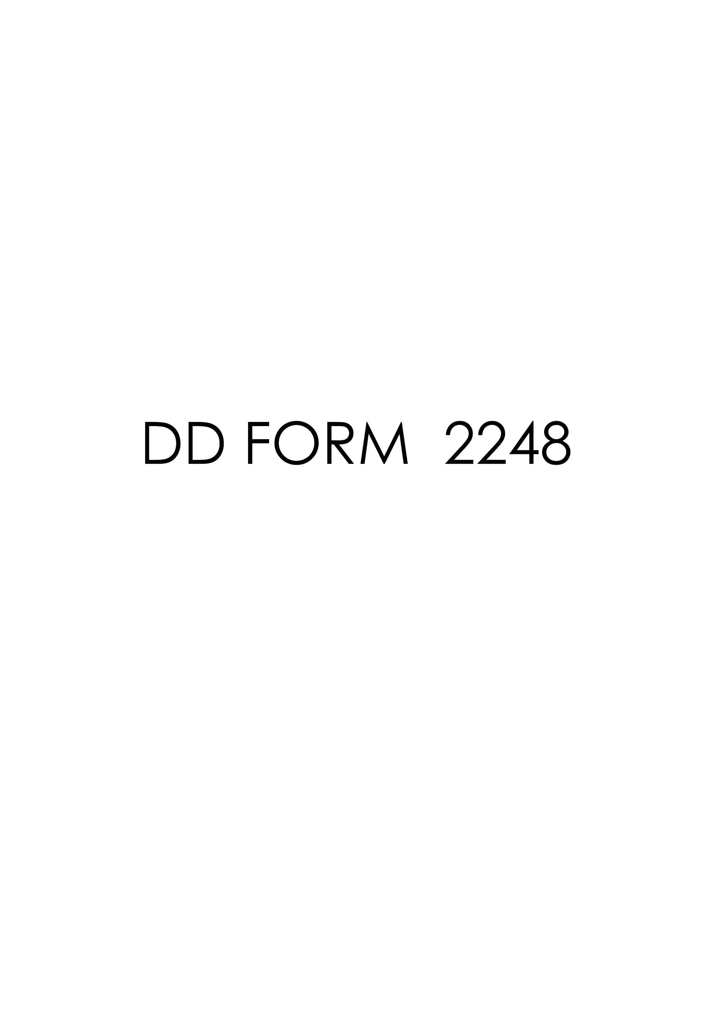 Download dd 2248 Form