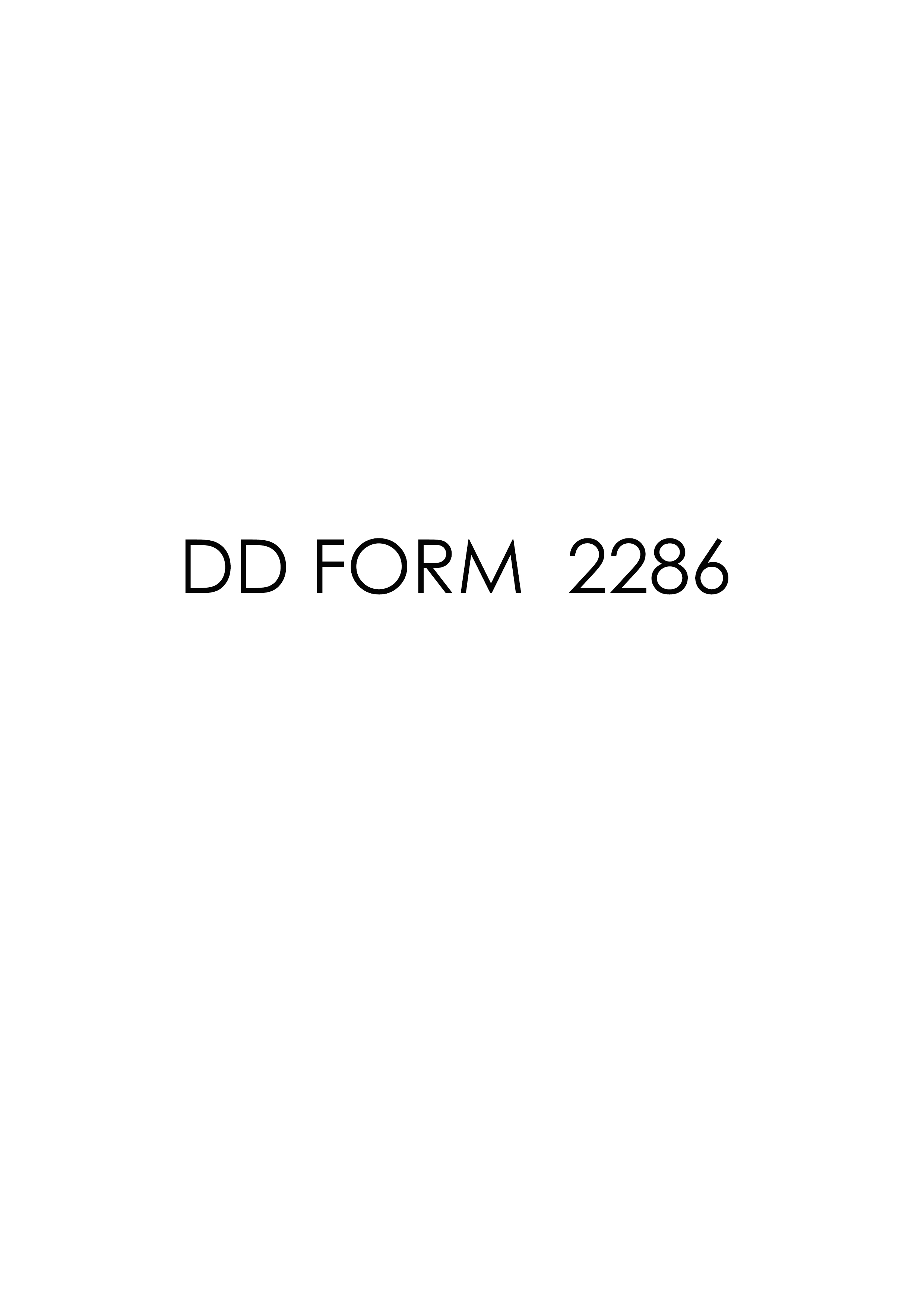 Download dd 2286 Form