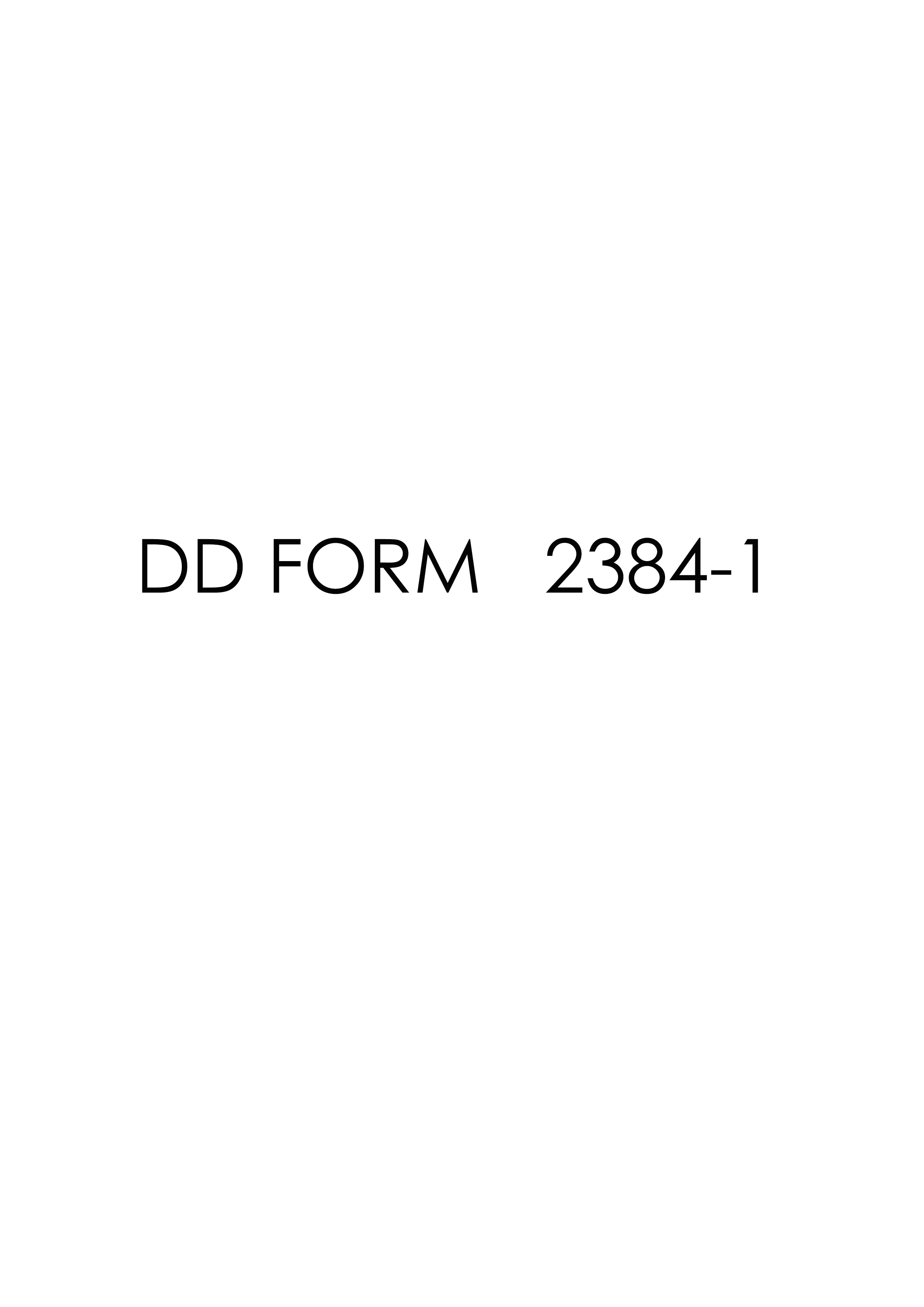 Download dd 2384-1 Form