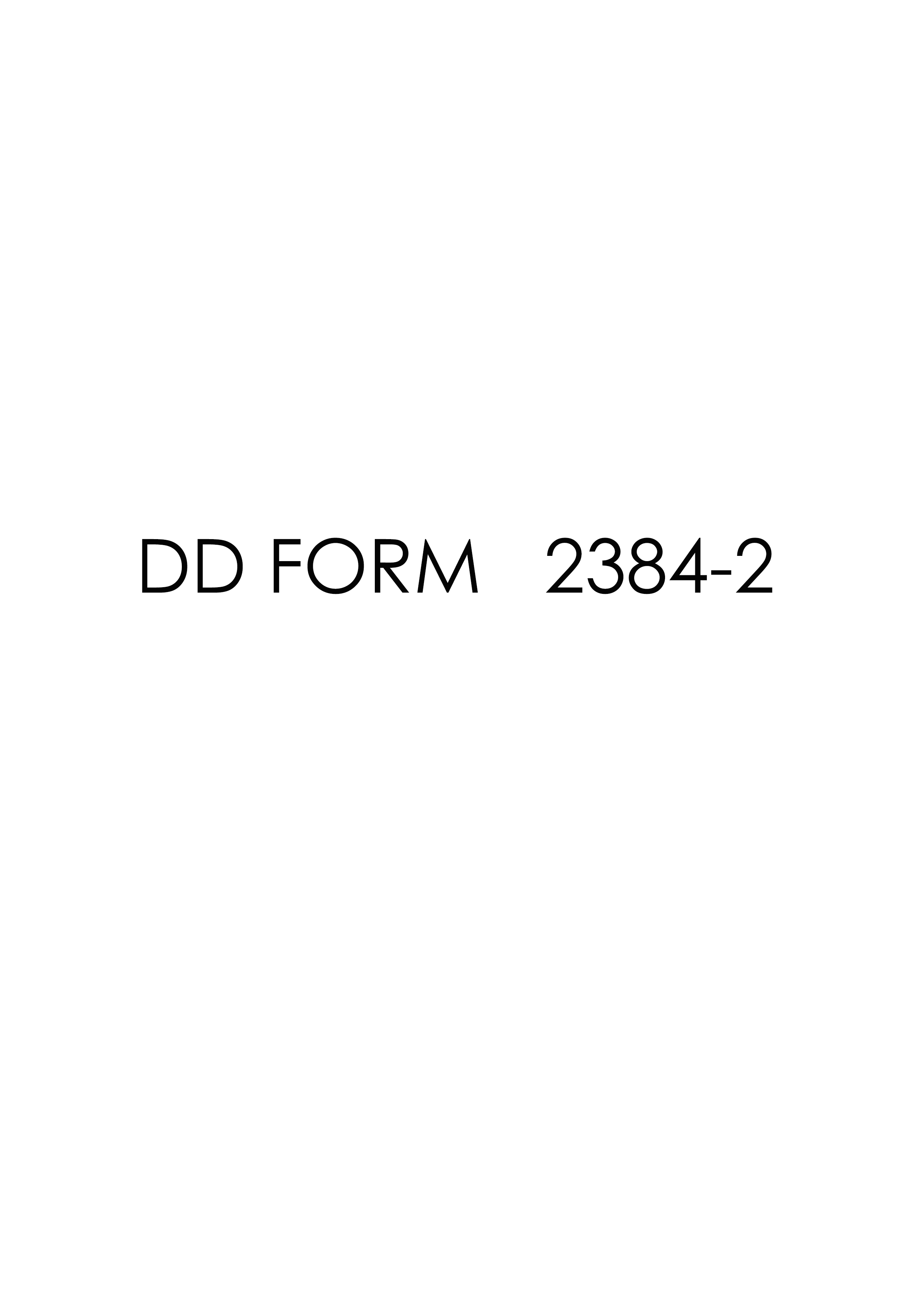 Download dd 2384-2 Form