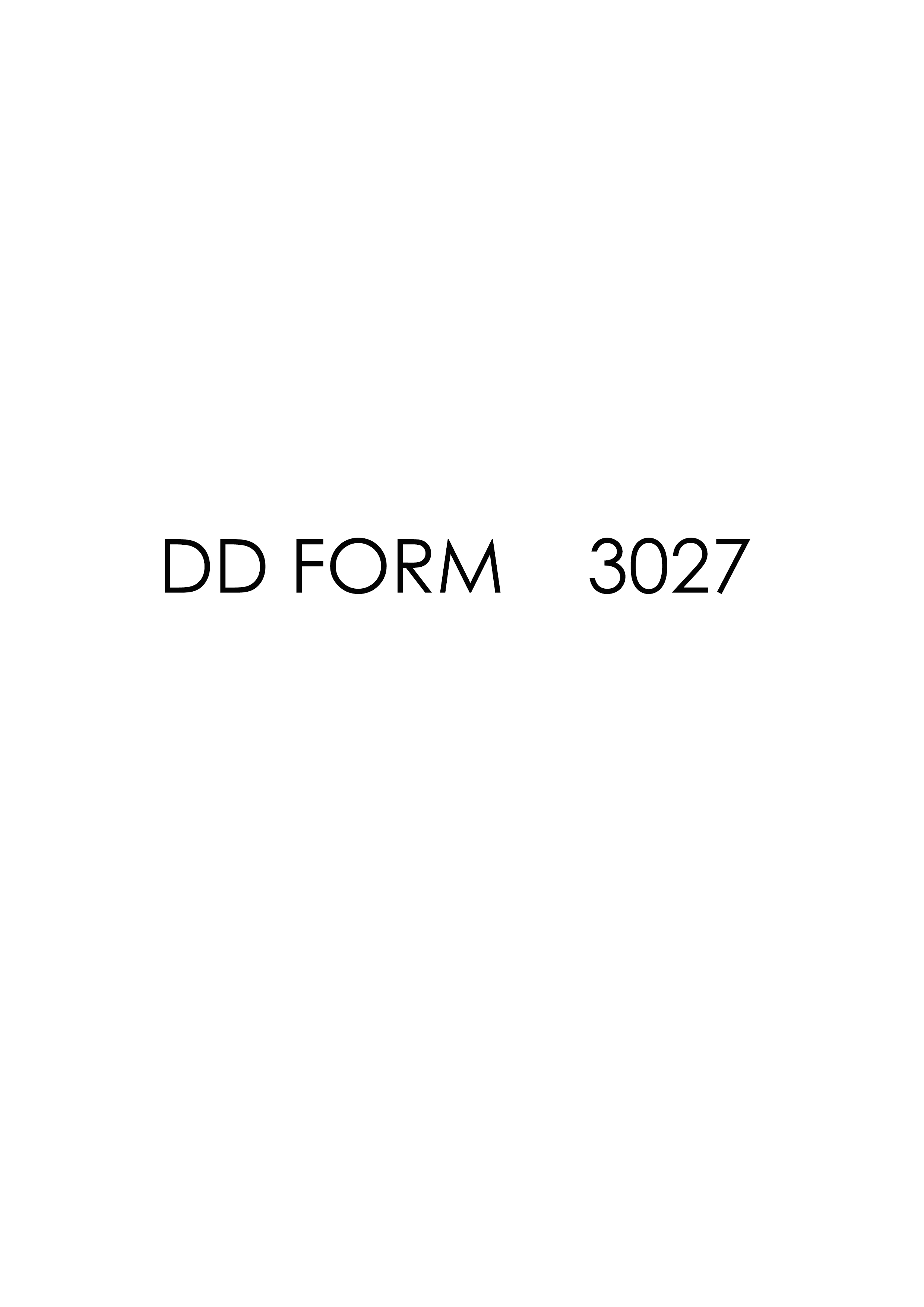 Download dd 3027 Form